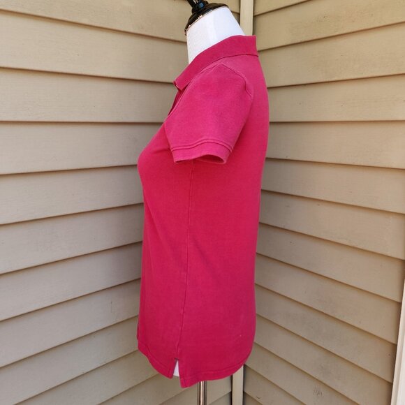 Beval Fuchsia Pink Polo Shirt Basic Top 100% Cotton Short Sleeves Solid - Picture 6 of 12